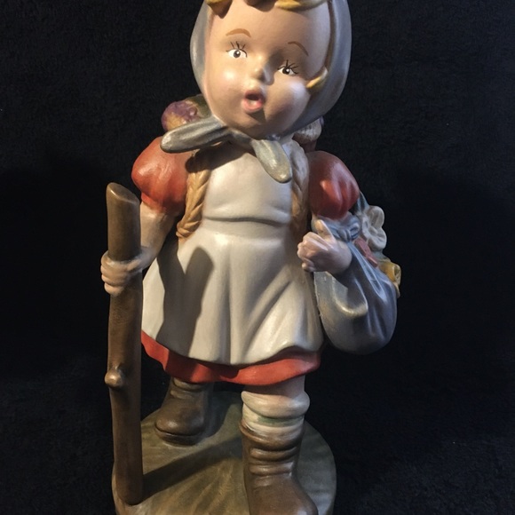 Set of Hummel Inspired Boy And Girl Ceramic Bisque Matt Finish Figurines 10”h - Picture 2 of 9